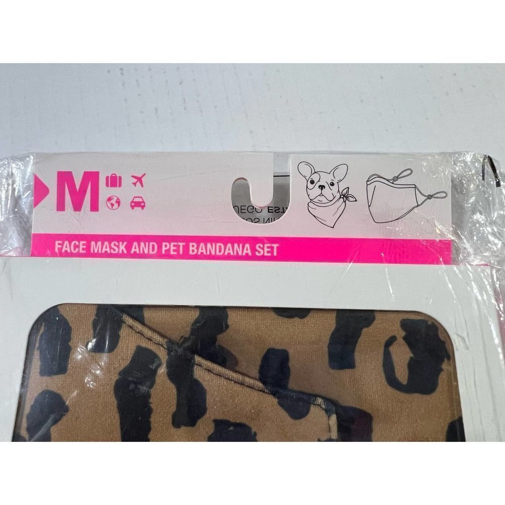 MYTAGALONGS PET Abstract Leopard Face Mask & PET Bandana Set In Multi - Picture 5 of 5